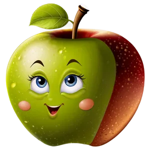 Apple With Face Cartoon Png 10 PNG image