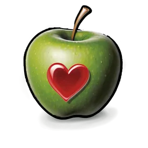 Apple With Heart PNG Kbt PNG