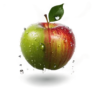 Apple With Water Drops PNG 04292024