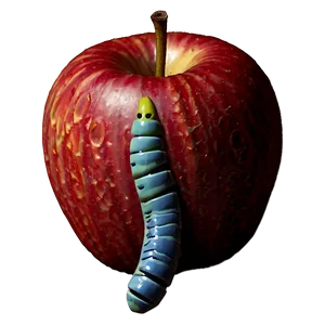 Apple With Worm PNG Dls