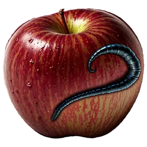 Apple With Worm PNG Eqy60