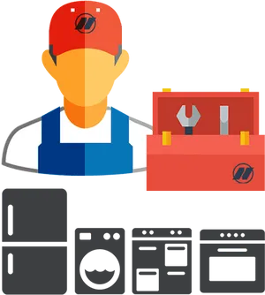 Appliance Repair Technician Vector PNG image