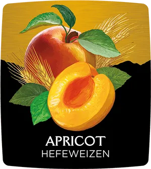 Apricot Hefeweizen Beer Label PNG image