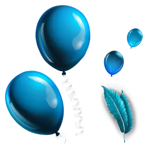 Aqua Blue Balloons PNG 35