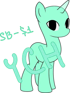 Aqua Pony Vector Art PNG
