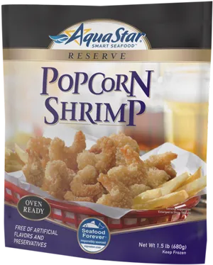 Aqua Star Reserve Popcorn Shrimp Packaging PNG