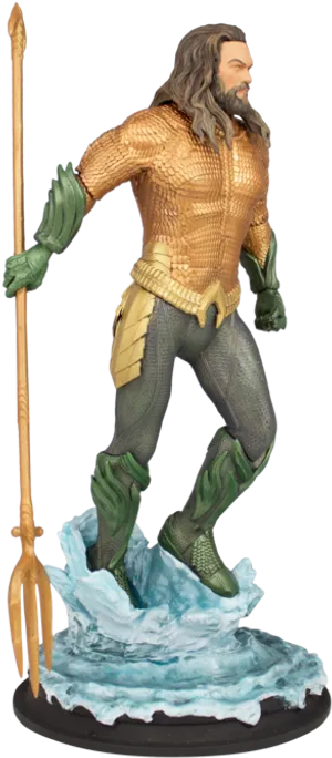 Aquaman Figure With Trident PNG image
