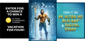 Aquaman Movie Promotion Contest Blu Ray Advertisement PNG image