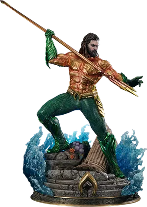 Aquaman Statue Action Pose PNG image