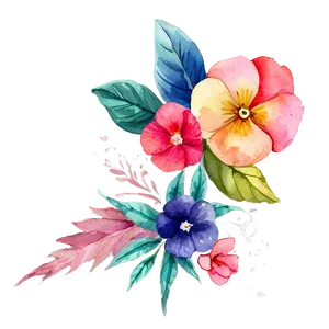 Aquarelle Corner Flower PNG Mse58 PNG