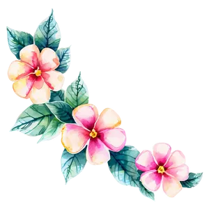 Aquarelle Corner Flower PNG Pvo PNG