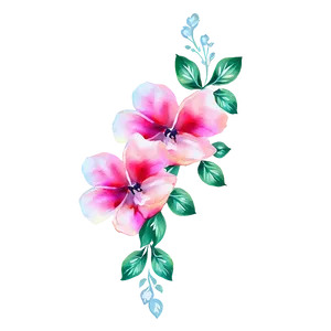 Aquarelle Corner Flower PNG Yhw84 PNG