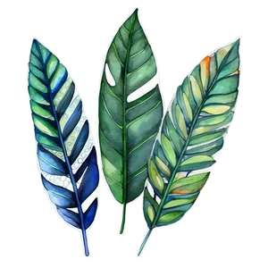 Aquarelle Leaves PNG Wkx