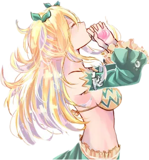 Aquarius Anime Girl Blowing Kiss PNG