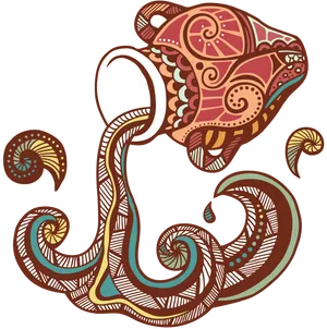 Aquarius Zodiac Artwork PNG image