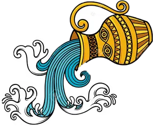 Aquarius Zodiac Artwork PNG