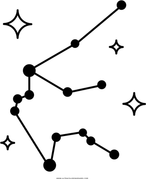 Aquarius Zodiac Constellation Art PNG