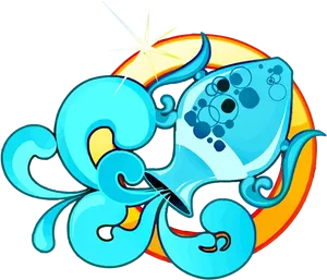Aquarius Zodiac Symbol Art PNG