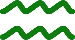 Aquarius Zodiac Symbol Green Waves PNG