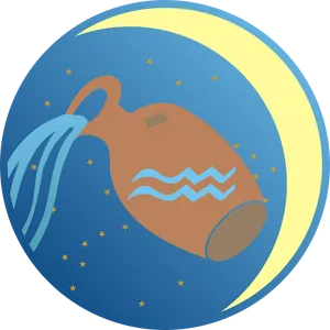 Aquarius Zodiac Symbol Illustration PNG