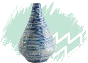 Aquarius Zodiac Vase Artwork PNG image