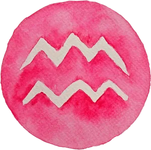 Aquarius Zodiac Watercolor Symbol PNG