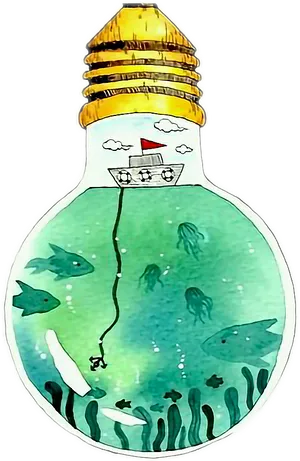 Aquatic Adventure Light Bulb Idea PNG