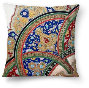 Arabesque Pattern Cushion Design PNG image