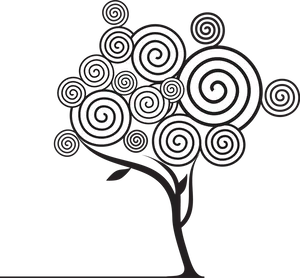 Arabesque Spiral Tree Graphic PNG image