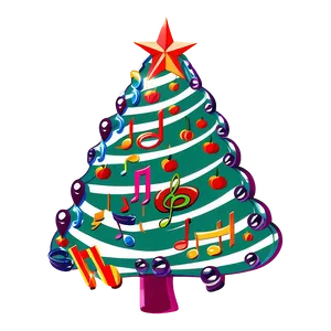 Arbol De Navidad With Musical Notes PNG Sqp14 PNG