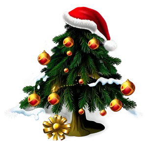 Arbol De Navidad With Santa Hat Png 46 PNG image