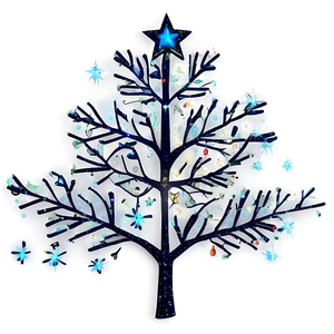 Arbol De Navidad With Starry Night Theme PNG Lnf65 PNG