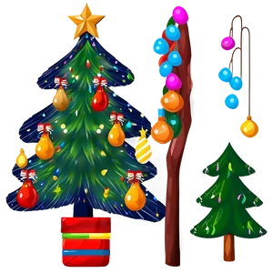 Arbol De Navidad With Wooden Ornaments Png 06122024 PNG image