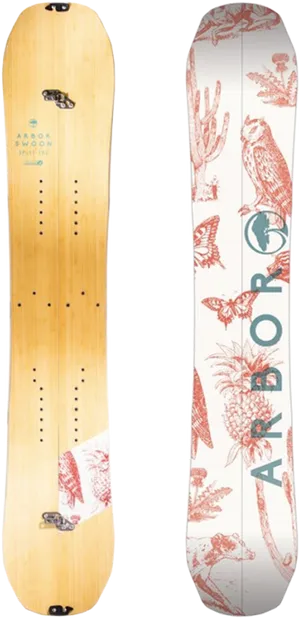 Arbor Swoon Snowboard Design PNG image