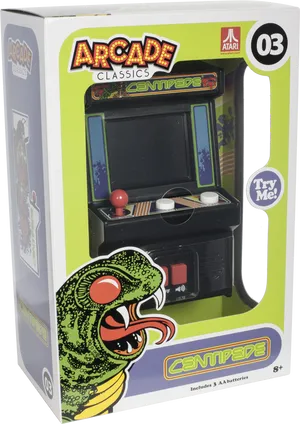 Arcade Classics Centipede Mini Cabinet Packaging PNG image