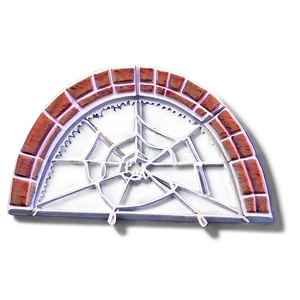 Arched Window Spider Web Art PNG image