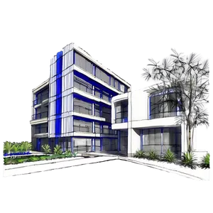 Architectural Blueprint Drawing PNG 28