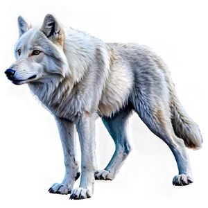 Arctic Wolf Watercolor PNG 92