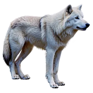 Arctic Wolf Watercolor PNG Ufn19