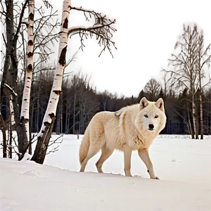 Arctic Wolf Winter Scene PNG Jxf21 PNG