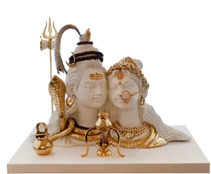 Ardhanarishvara Statue Representation PNG image
