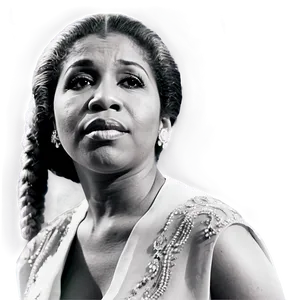 Aretha Franklin Black And White PNG Wyd