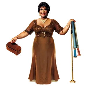 Aretha Franklin Iconic Outfit PNG 06252024 PNG