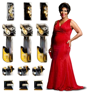 Aretha Franklin Red Dress PNG Bbb47 PNG