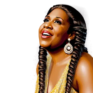 Aretha Franklin Soulful Expression PNG Tag PNG
