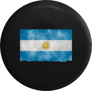 Argentinian Flag Vinyl Record Design PNG image