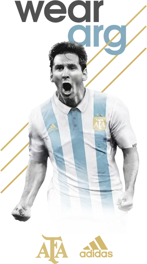 Argentinian Footballer Celebration Graphic PNG image