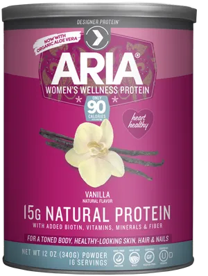 Aria Womens Wellness Protein Powder Vanilla PNG image