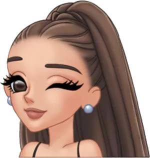 Ariana Grande Cartoon Avatar PNG image