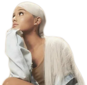 Ariana Grande Platinum Blonde Hair PNG image